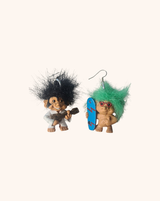 Vintage Troll Earrings (Elvis and Surfer Troll)